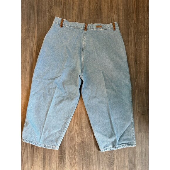 Vintage Topaz 1980s Women’s High Waist Mom Jeans Capris Long Denim Shorts - Picture 3 of 9